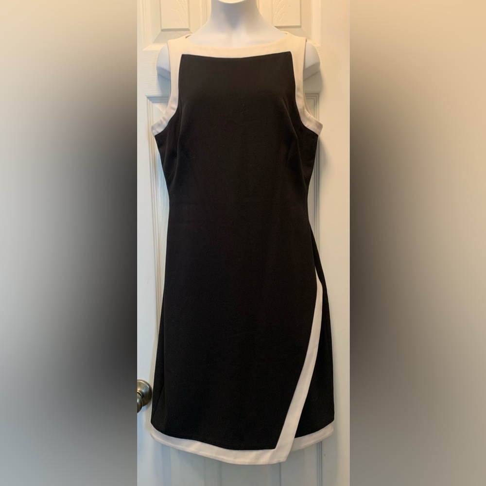 Lauren Ralph Lauren Black & White Colorblock Sheath Dress Women's Size 4